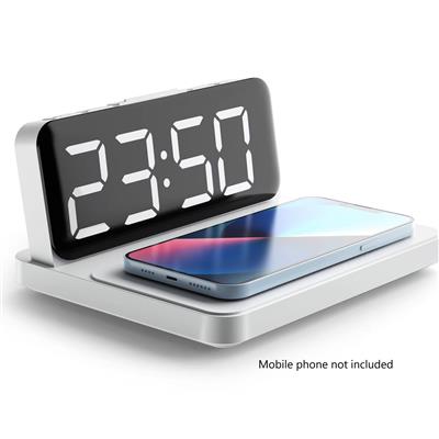 Digital Alarm Clock and Wireless Phone Charger