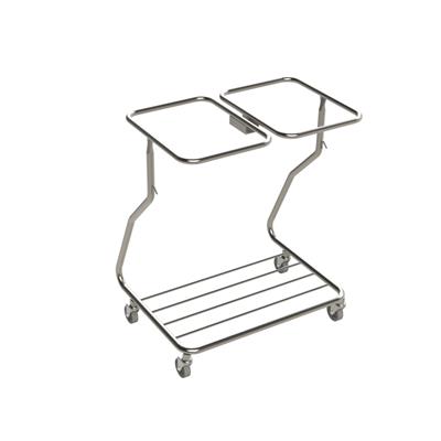 Linen Trolley Slimline Double No Lid - SS