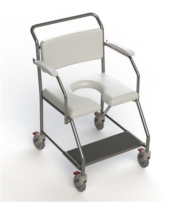 Transit Mobile Shower Commode with Weight Bearing Footplate 600mm K Care Healthcare Solutions