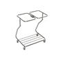 Linen Trolley Slimline Double No Lid - SS